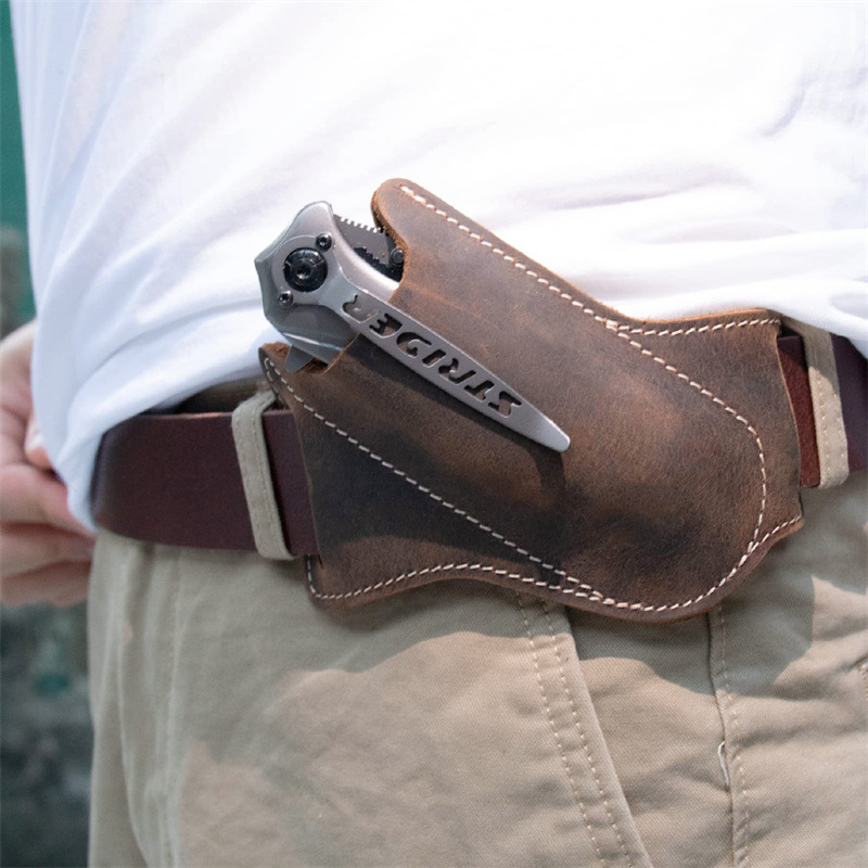 Leather Folding Knife Sheath,  - Edc Carry Pocket Pouch review and price